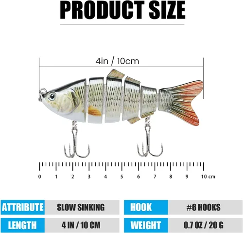 Vista 5 de TRUSCEND Swimmax - Señuelos de pesca realistas para agua salada y agua dulce, para trucha lucioperca, lucio, salmón azul, cebo, pesca de lubina