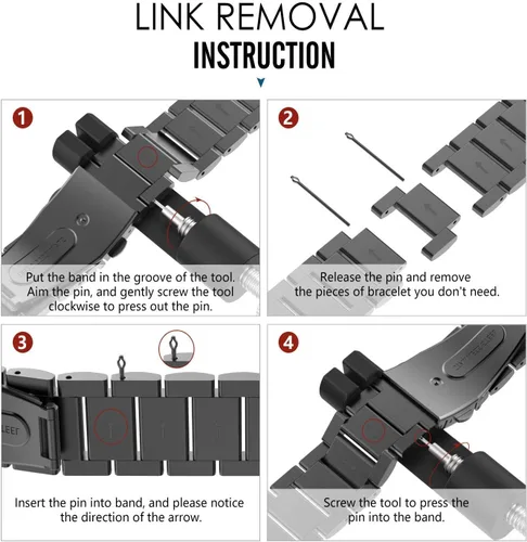 Vista 7 de ViCRiOR Compatible con Garmin Venu, Venu SQ, Venu 2 Plus, Vivoactive 5/3 Bandas - Correa de reloj de acero inoxidable sólido y correa de malla
