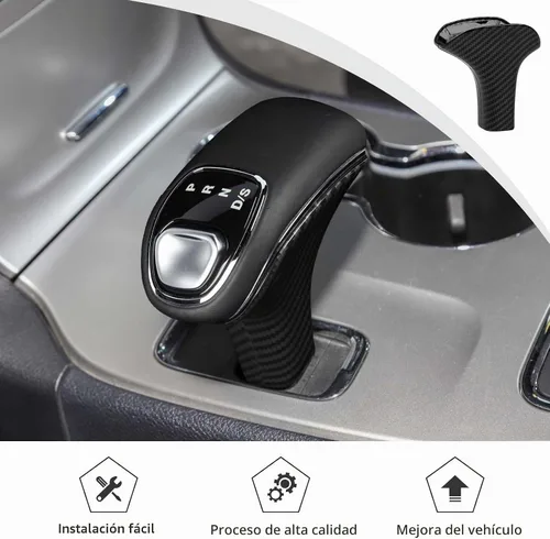 Vista 6 de JWWY Cubiertas para perillas de cambio Compatible con accesorios para Jeep Grand Cherokee 2014-2015 2 piezas Fibra de carbono