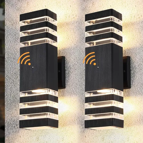 Vista 13 de Iluminación al Aire Libre de Anochecer al Amanecer, Lámpara de Pared para Porche, Lámparas de Pared al Aire Libre para Patio, Impermeable, Lámpara
