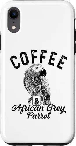 Vista 10 de iPhone 12/12 Pro Café y loro gris africano, lindo estuche de boceto de loro gris