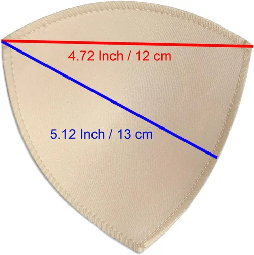 Vista 5 de 3 Pairs Removeable Triangle Bra Pads Inserts for Bikinis Top, SportYoga Bra, Swimsuit, AB,CD Cups Optional-Beige
