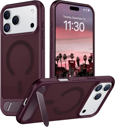 Vista 297 de Temdan Funda para Samsung Galaxy Z Fold 8, compatible con MagSafe, protector de pantalla HD integrado y función atril, protección de bisagra Negro