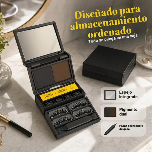 Vista 3 de Kit de delineador de ojos y sello de pestañas inferiores 3 en 1 Negro 1 pieza