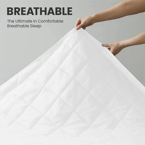 Vista 2 de Protector de colchón matrimonial, protector de colchón impermeable ajustable hasta 16 pulgadas de profundidad, funda de colchón suave y transpirable