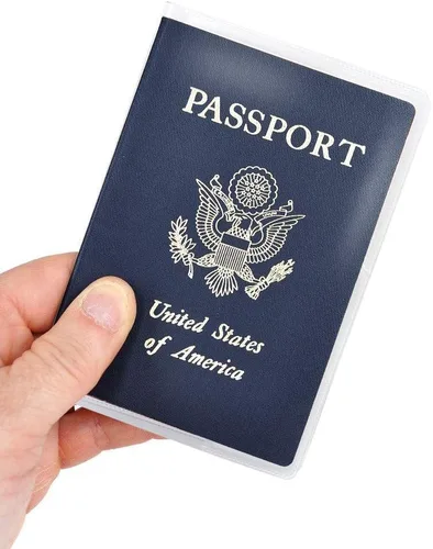 Vista 4 de Paquete de 5 fundas protectoras para pasaporte, funda protectora de vinilo de plástico transparente para tarjetas de identificación