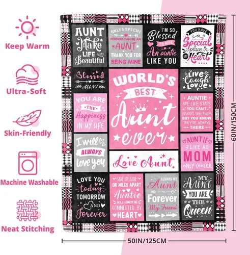 Vista 7 de Regalos de Navidad y cumpleaños para tías – Regalo para tía de sobrina y sobrino – Regalos para la mejor tía de todos los tiempos – Ideas de regalo