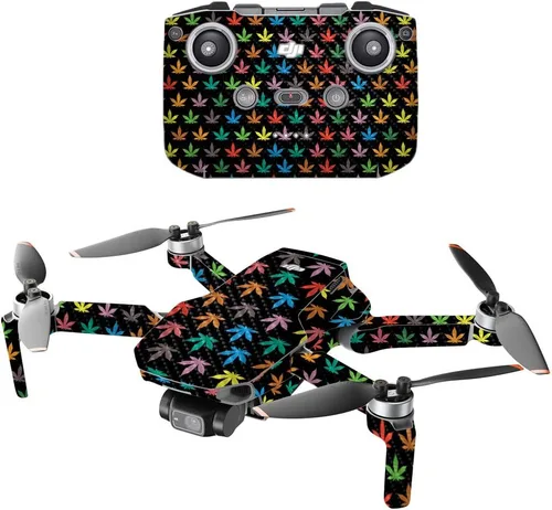 Vista 6 de MightySkins - Drone portátil de fibra de carbono compatible con DJI Mini 2, morado antiguo, acabado de fibra de carbono texturizado protector