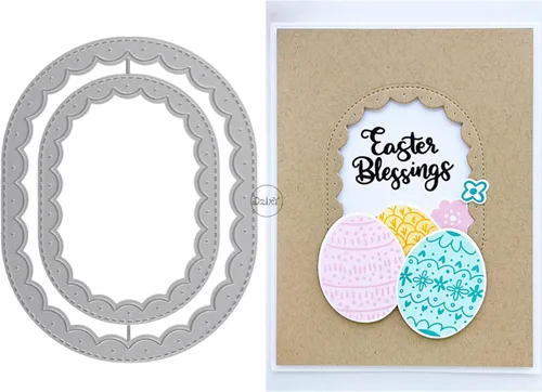 Vista 26 de DzIxY Troqueles de corte de metal con borde de encaje para kit de fabricación de tarjetas, troqueles de papel de relieve, plantillas de máquina de 10