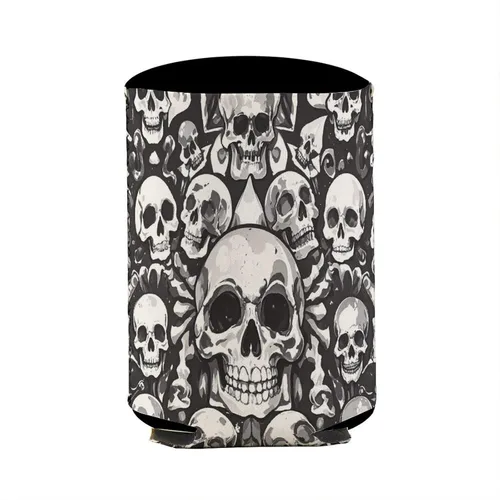 Vista 8 de Black And White Skull Cup Sleeve Reusable Iced Coffee Sleeves Cute Insulated Cup Sleeve for Cold Beverages Coffee Cup Holder Fits All For Regular