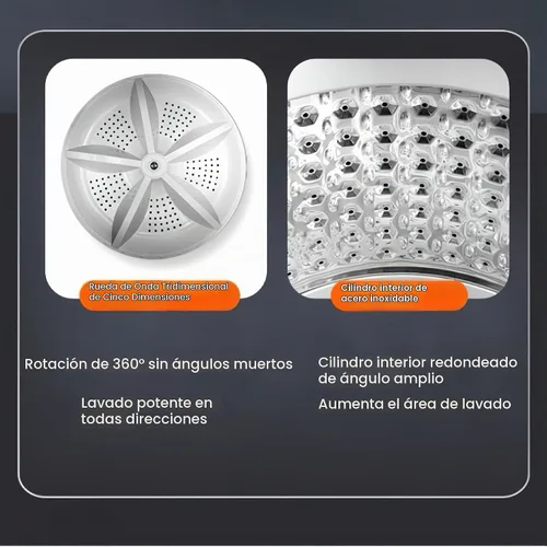 Vista 6 de 18 libras de lavado y secado integrado de gran capacidad lavadora totalmente automática, la opción ideal para apartamentos y dormitorios