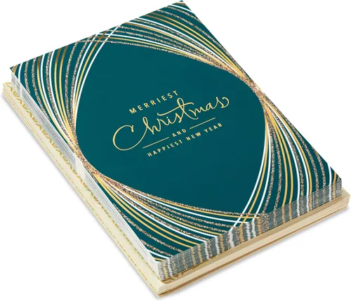 Vista 3 de Hallmark - Tarjetas de Navidad en caja, Navidad más alegre (16 tarjetas y sobres)
