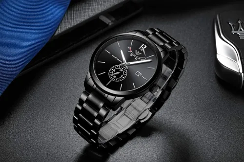 Vista 4 de NIBOSI Relojes para hombre, cronógrafo, vestido de negocios, analógico, de cuarzo, para hombre, fecha, reloj deportivo, relojes de vestir de moda