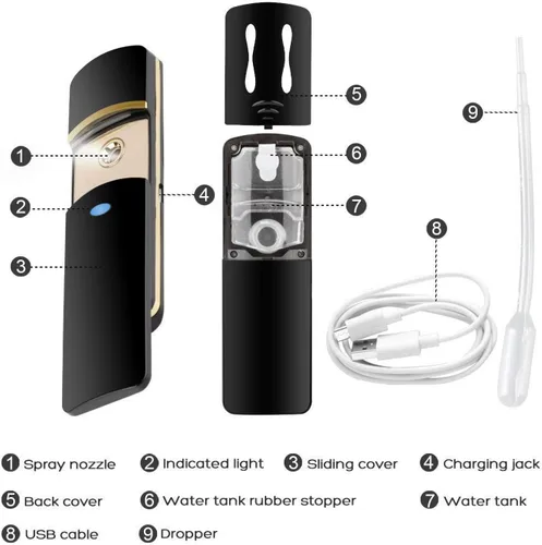 Vista 5 de Kingsmile Exquisito spray facial, rociador portátil nano niebla, espray facial, hidratante facial fresco, práctico nano rociador hidratante