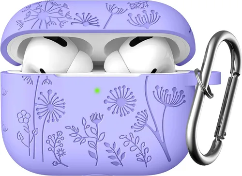 Vista 18 de Lerobo - Funda para AirPods Pro 2, funda de silicona suave con llavero para mujer