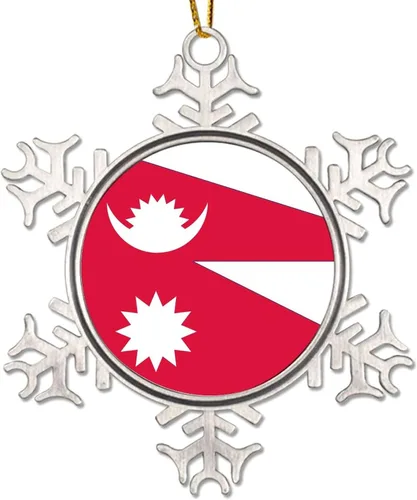 Vista 16 de Adornos de Navidad de metal con copo de nieve de Malta, recuerdo patriótico, regalo de recuerdo de país, adornos para árbol de Navidad, bandera