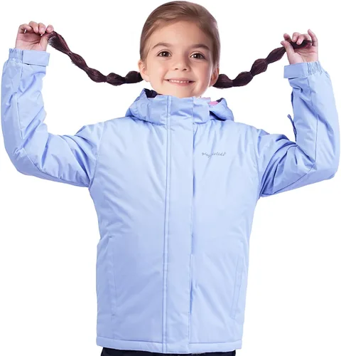 Vista 17 de Chaqueta de esquí impermeable para niñas, chaqueta de snowboard para exteriores, resistente al viento, con forro polar, abrigo de nieve cálido