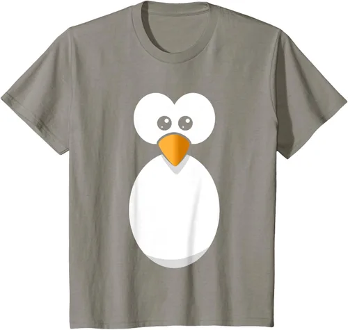 Vista 26 de Camiseta divertida con diseño de cara de pingüino o disfraz fácil, color negro, talla S