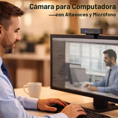 Vista 9 de ROTOPATA Cámara web de conferencia 3 en 1 Full HD 1080P con altavoz y 4