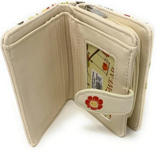 Vista 4 de Shag Wear Gnome Forest - Cartera pequeña para mujeres y adolescentes, piel sintética vegana de 4.5 pulgadas, color beige, Beige, Moderno