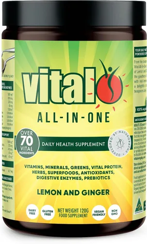 Vista 7 de Vital Suplemento diario de salud todo en uno – Vital Supergreens en polvo, superalimento verde con probióticos y apoyo energético natural con frutas
