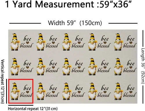 Vista 2 de The Yard - Tela de abeja de 1 yarda de caricaturas lindas abejas decorativas impermeables para exteriores, para niños, adolescentes y adultos, tela