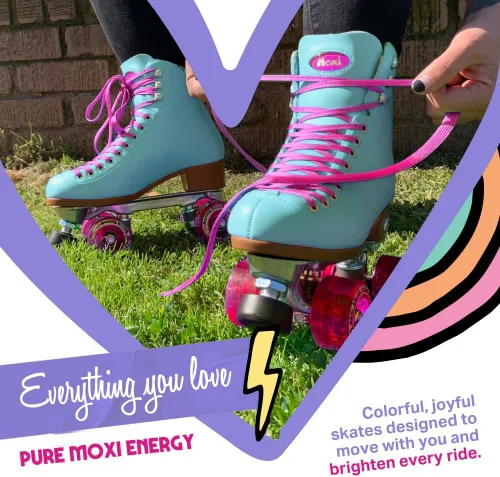 Vista 7 de Moxi Beach Bunny - Patines de ruedas para mujer, colorido, ajuste de precisión con ruedas de alto rebote, forro y acolchado que absorben la humedad