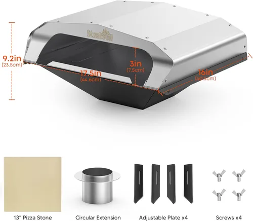 Vista 2 de Stanbroil Accesorio para horno de pizza para parrilla de pellets