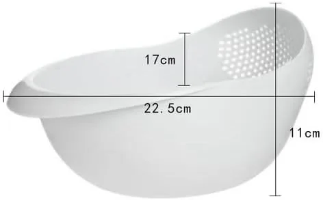 Vista 8 de Colador de plástico para arroz, colador de cocina, con asas, colador de arroz, colador, colador, utensilios de cocina (azul)