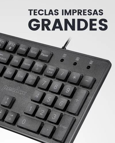 Vista 2 de Perixx PERIBOARD-317ES un teclado con Cable y retroiluminado LED, QWERTY