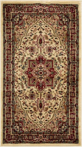 Vista 3 de SAFAVIEH Colección Lyndhurst Alfombra Decorativa - 2'3" x 4', marfil y rojo, diseño oriental tradicional, no desprende pelusa y de fácil cuidado