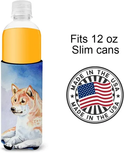 Vista 4 de Caroline's Treasures 7135MUK Shiba Inu Ultra Hugger para latas delgadas, funda enfriadora de latas, lavable a máquina, funda para bebidas, aislante