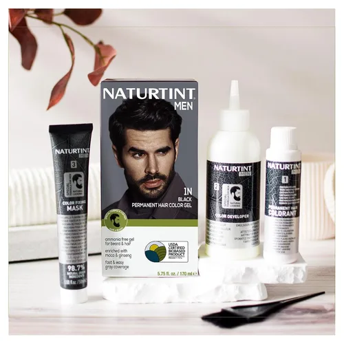 Vista 5 de Naturtint Tinte permanente para el cabello para hombre, barba y bigote (1N negro)