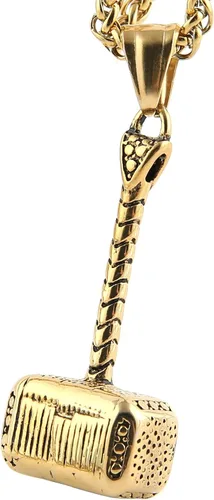 Vista 4 de HZMAN Dije para collar del Martillo de Thor, para hombre o mujer, cadena de 24 pulgadas
