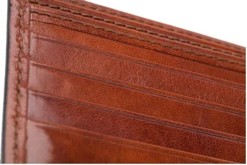 Vista 2 de Bosca Cartera de crédito de cuero antiguo para hombre con contraseña de identificación (ámbar), Ámbar