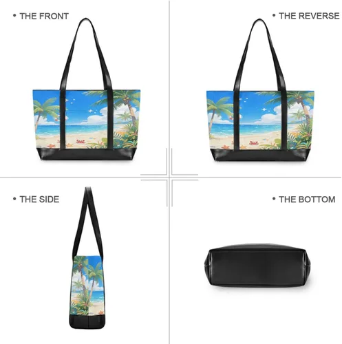 Vista 5 de Azul Verano Beach Essentials bolso para mujer con cremallera maletín para profesora con maletín ejecutivo para mujer