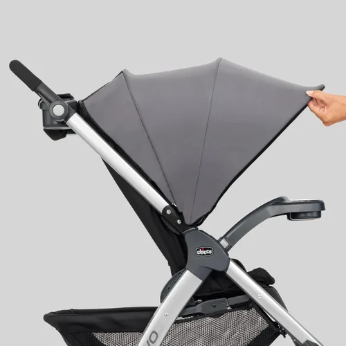 Vista 5 de Chicco Bravo - Sistema de viaje 3 en 1, cochecito plegable rápido con asiento de coche Brooklyn/Navy, baby stroller, KeyFit 30 car seat, newborn