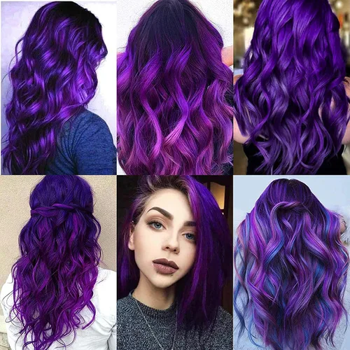 Vista 6 de 12 extensiones de cabello rizado de colores con reflejos para fiesta, multicolores ondulados, extensiones de cabello sintético de arco iris