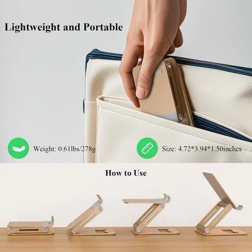 Vista 7 de Minthouz Soporte para tableta, soporte ajustable multiángulo para tableta, soporte de aluminio para iPad compatible con iPhone 17, 16, 15, 14, 13