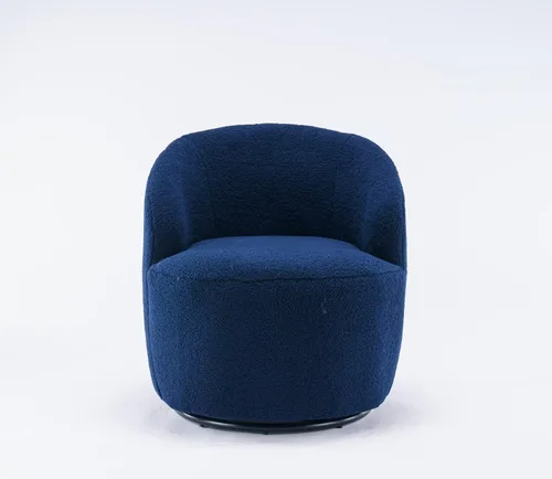 Vista 46 de Silla giratoria decorativa, moderna silla tapizada de barril con respaldo ergonómico y cojín cómodo, sillón individual de ocio para sala de estar