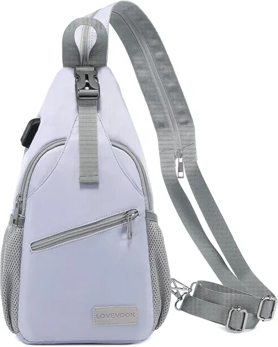 Vista 7 de LOVEVOOK - Mochila de bandolera para mujeres, casual, de nylon, para viajes, al hombro, mochila de senderismo Casual Daypack, Nylon, Travel
