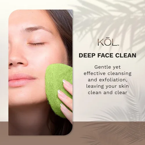 Vista 3 de KOL Cepillo facial, almohadillas de limpieza facial exfoliantes con infusión de aloe, esponja facial exfoliante desechable para limpieza diaria