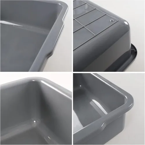 Vista 3 de Bandejas de plástico grandes de 32 litros, caja de bañera de autobús comercial, juego de 4