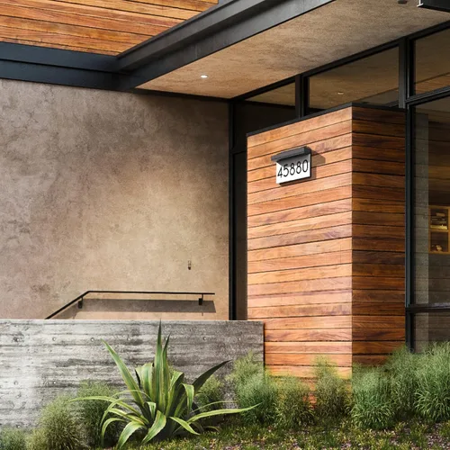 Vista 6 de Números de casa, placas de dirección, 3 colores de iluminación y panel solar ajustable, número de casa personalizado para exteriores, letrero