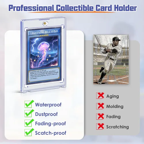 Vista 5 de Kitoyz Tarjetero magnético de 12 quilates para tarjetas intercambiables, funda de tarjetas de béisbol de 35 PT, protectores de tarjetas deportivas