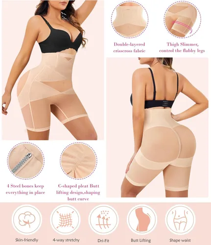 Vista 2 de Nebility Entrenador de cintura alta con control de abdomen para mujer
