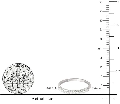 Vista 5 de Dazzlingrock Collection 0.25 Carat (ctw) Round White Diamond 3 Row Studded Stackable Wedding Band for Women in 10K Gold