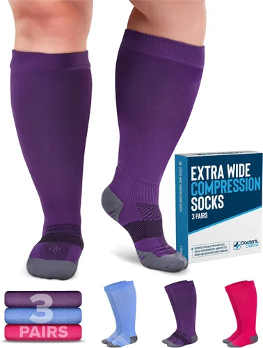 Vista 11 de Doctor's Select® Plus Size Compression Socks for Women Wide Calf - 3 Pairs