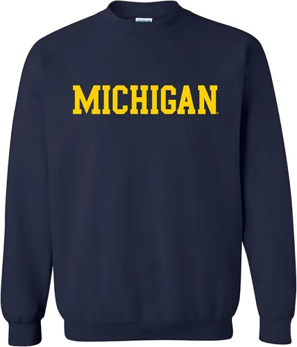 Vista 37 de UGP Campus Apparel NCAA Bloque Básico, Cuello Redondo Color del Equipo, Colegio, Universidad Cremalleras Akron Navy