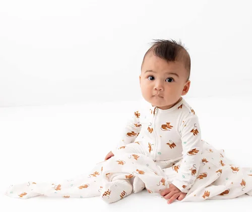 Vista 3 de Pijama suave de viscosa de bambú para bebé, cierre de cremallera, 0-24 meses